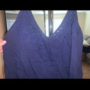 Navy blue flowy tank